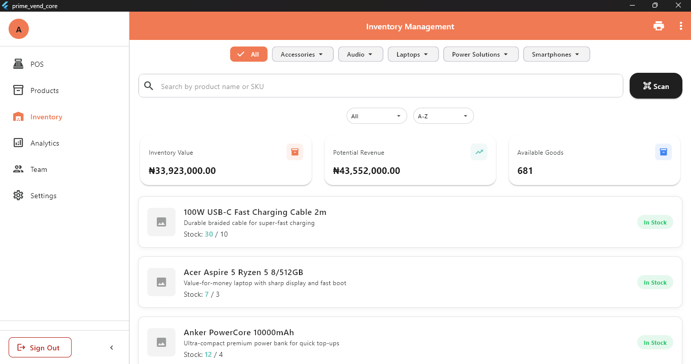 Desktop inventory management