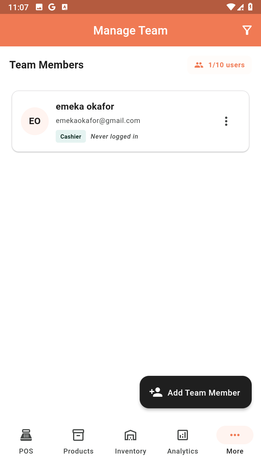 User management on mobile